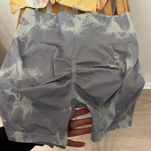 Allure Gray and White Athletic Shorts with Elastic Waistband